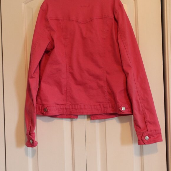 Guess Colorful Pink Denim Jacket Size XL Cotton/Spandex Blend - Picture 5 of 13